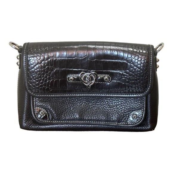 Brighton Handbags - Brighton Black Leather Clutch Crossbody Handbag